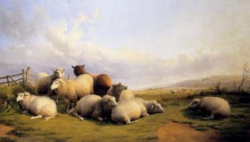 Thomas Sidney Cooper : Sheep In An Extensive Landscape